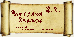 Marijana Krsman vizit kartica